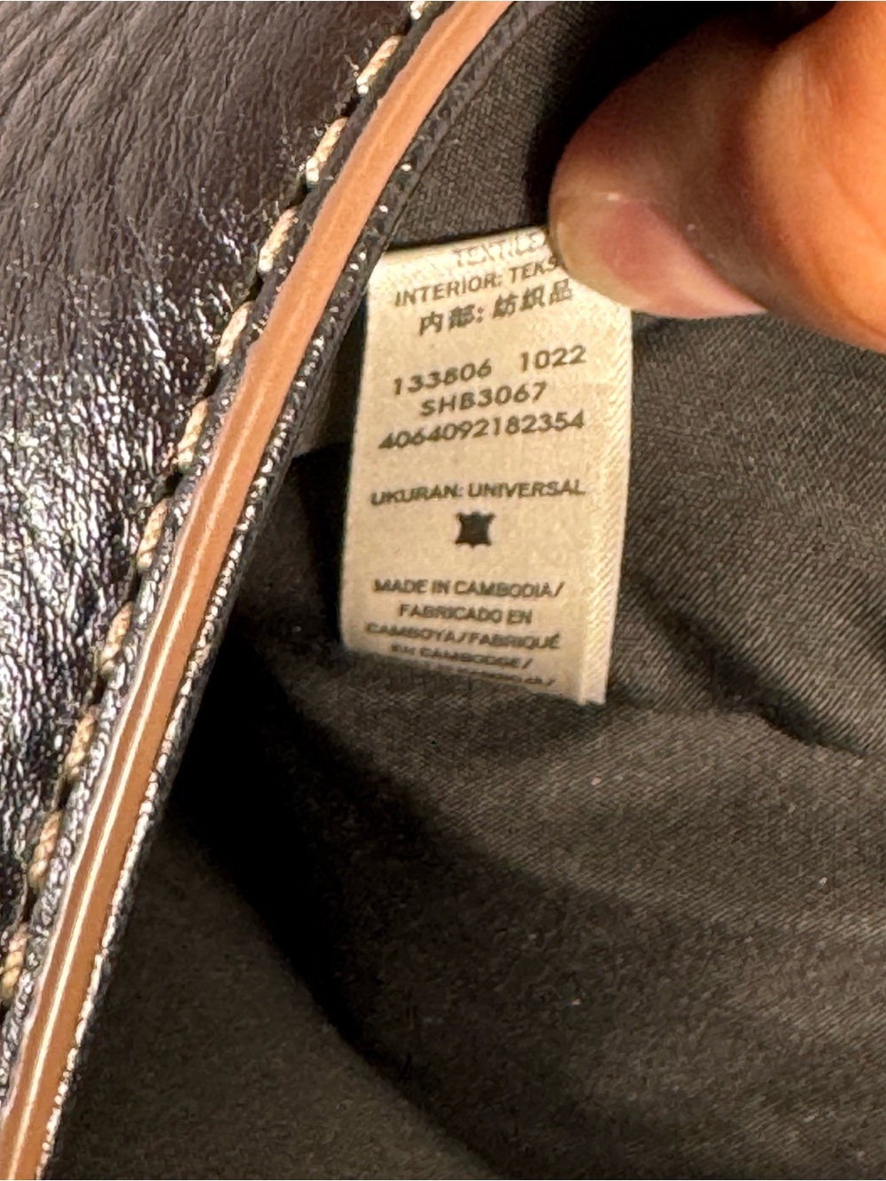 Fossil Black Leather Crossbody with Brown Trim - Picture 6 of 15